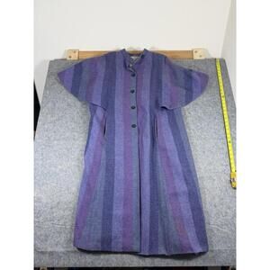AVOCA Collection Lilac Purple Stripe Tweed Wool Coat Shawl Size Large
